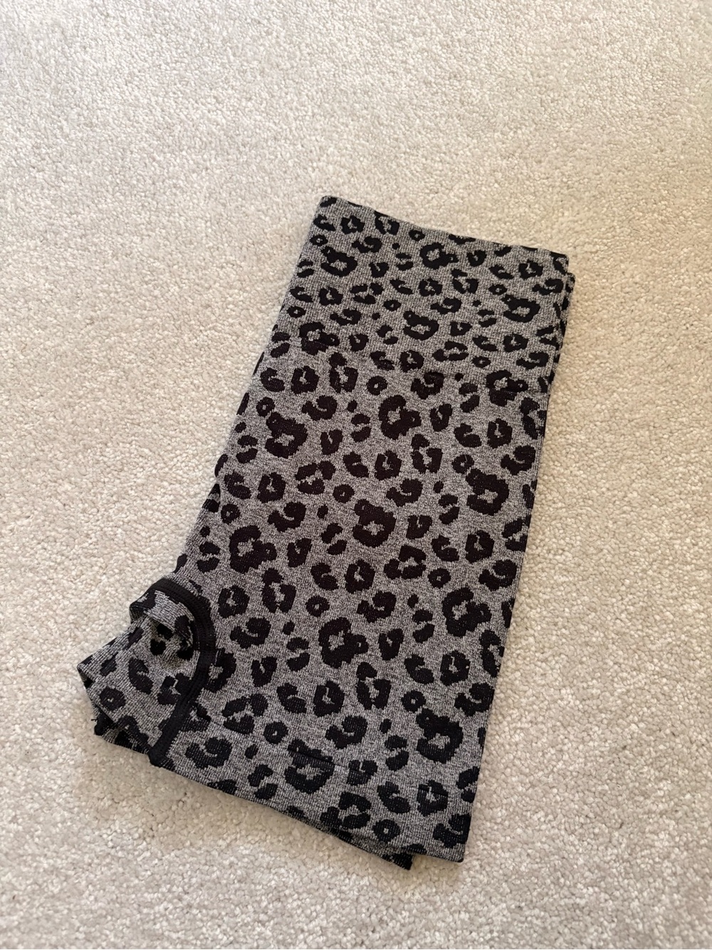 Woman’s Leopard Print workout shorts - Gray/Black